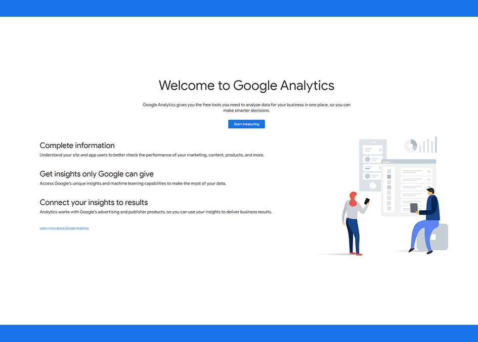 About Google Analytics start up page