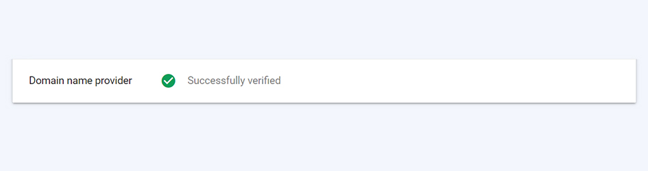 verification is successful confirmation message inside Google Search Console setup