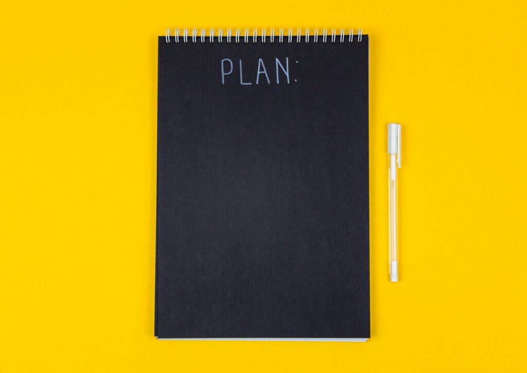 notebook to plan how often should you blog for marketing your business online